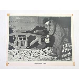 Vintage 1940s Railroad Car Inspector 11x8.5 Photo Print #7